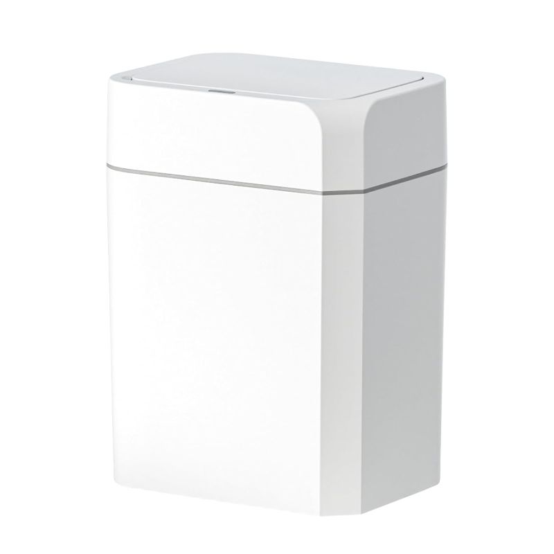 Photo 1 of **USED**ELPHECO Motion Sensor Trash Can with Lid 3.5 Gallon Automatic Small Slim Garbage Can Waterproof Smart Trash Bin for Bathroom, Kitchen, Office, Bedroom, Living Room, Toilet (White)
