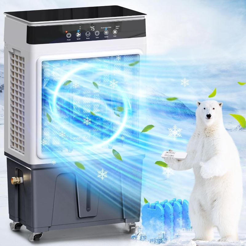 Photo 1 of 
Evaporative Air Cooler, 3500CFM 3-in-1 Swamp Cooler with 7.5Gal Water Tank, 120° Oscillation, 3 Speeds 3 Modes, 4 Ice Packs, 12H Timer, Remote, Portable Air...
Model:ACF-23AR