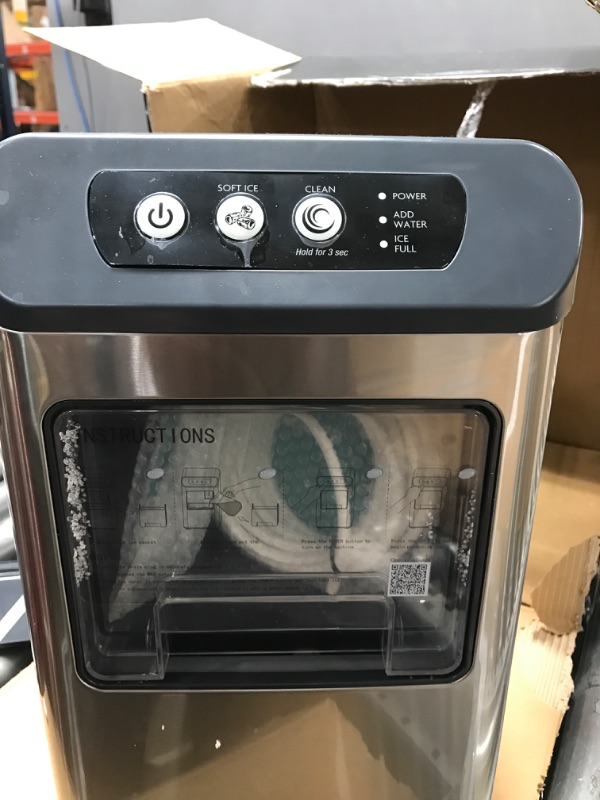 Photo 2 of Aeitto Nugget Ice Maker Countertop, 55 lbs/Day, Chewable Ice Maker, Rapid Ice Release in 5 Mins, Auto Water Refill, Self-Cleaning, Stainless Steel Housing Ice Machine,Blue