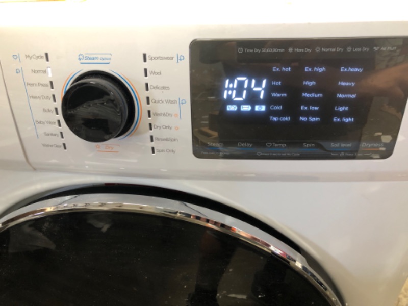 Photo 9 of * TESTED* COMFEE’ 24" Washer and Dryer Combo 2.7 cu.ft 26lbs Washing Machine Steam Care, Overnight Dry, No Shaking Front Load Full-Automatic Machine, Dorm White
