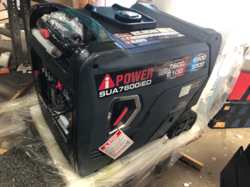 Photo 3 of **MISSING PARTS**UNABLE TO TEST**
A-iPower Portable Inverter Generator, 7600W Dual Fuel Electric Start RV Ready, EPA & CARB Compliant CO Sensor, With Telescopic Handle For Backup Home Use, Tailgating & Camping (SUA7600iED)