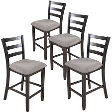 Photo 1 of ***Parts Only***Wooden Counter Height Dining Chair w/ Padded Chairs, Set of 4, Espresso FedEx/UPS
