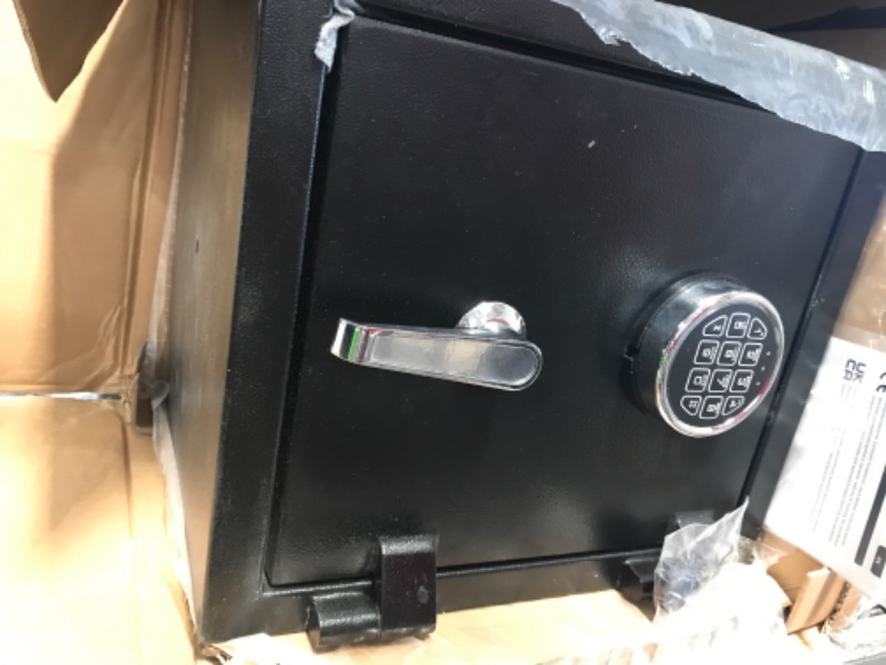 Photo 1 of Amazon Basics Fire Resistant Security Safe with Programmable Electronic Keypad, 0.83 Cubic Feet, Black, 14.17"W x 12.2"D x 15.75"H