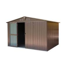 Photo 1 of * SEE NOTES* 10 ft. W x 8 ft. D Metal Shed in Brown with Lockable Double Door and Vents (80 sq. ft.)