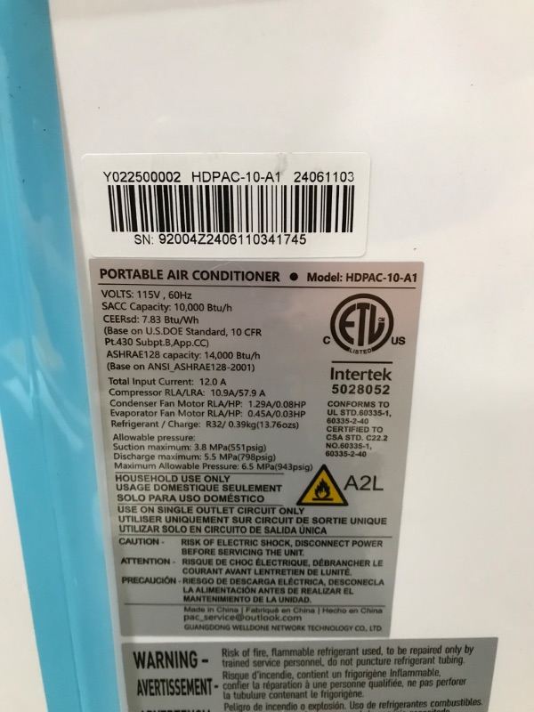 Photo 5 of 14000 BTU Portable Air Conditioners with Remote Control, 3-in-1 Free Standing Cooling AC Unit with Fan & Dehumidifier, Cools Room up to 700 sq.ft, Smart/Sleep Mode,3 Speed,Auto Swing,24H Timer
