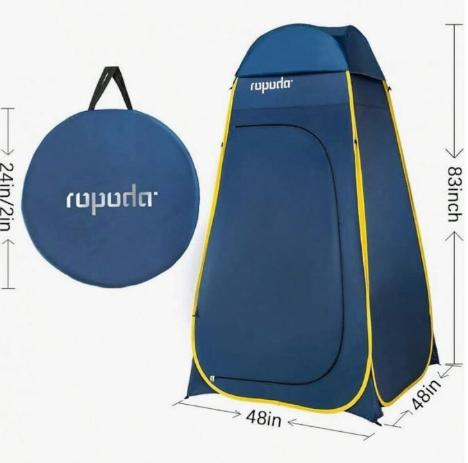 Photo 4 of (READ FULL POST) ROPODA Pop Up Tent 83inches x 48inches x 48inches, Upgrade Privacy Tent, Porta-Potty Tent Includes 1 Removable Bottom, 8 Stakes, 1 Removable Rain Cover, 1 Carrying Bag Gray