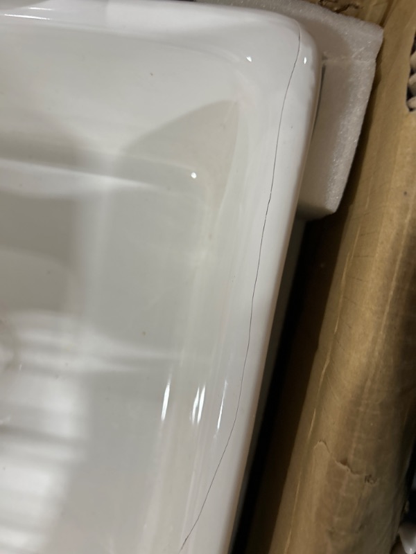 Photo 3 of ***** SCRATCHED *** STYLISH 15 inch Square Bathroom Over The Counter Sinks | Fine Porcelain Square Vessel Sinks With Enamel Glaze Finish, Smooth & Stain Resistant Surface, P-222