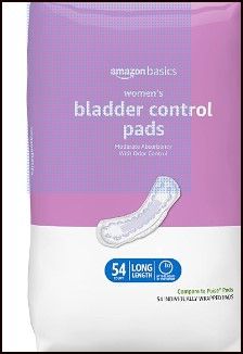 Photo 1 of Amazon Basics Incontinence, Bladder Control Pads for Women, Moderate Absorbency, Long Length 54pk