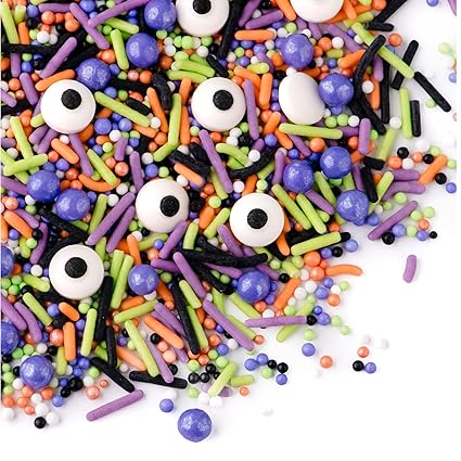 Photo 1 of 
Sweets Indeed Halloween Sprinkles, Candy Eyeballs, Edible Sprinkle Mix, Perfect for Cake Decorations, Baking, Ice Cream, Cookies, Cupcake Topper, 6 ounces