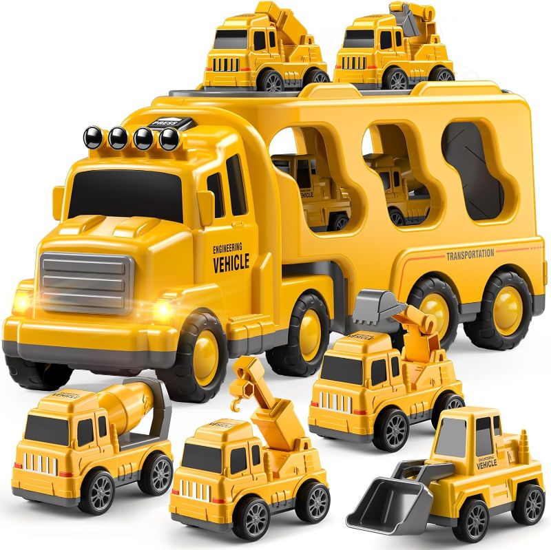 Photo 1 of
TEMI 5-in-1 Construction Truck for 3-9 Year Old Boys and Girls - Friction Power Vehicle Car for Toddlers 1-3, Carrier for Kids 3-5 - Christmas and Birthday...