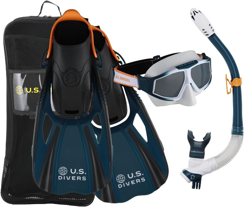 Photo 1 of 
US Divers Avila/Mantis Adult Snorkel Set Navy/Orange L/XL