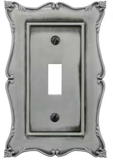 Photo 1 of AMERELLE Nickel 1-Gang Toggle Wall Plate (1-Pack)