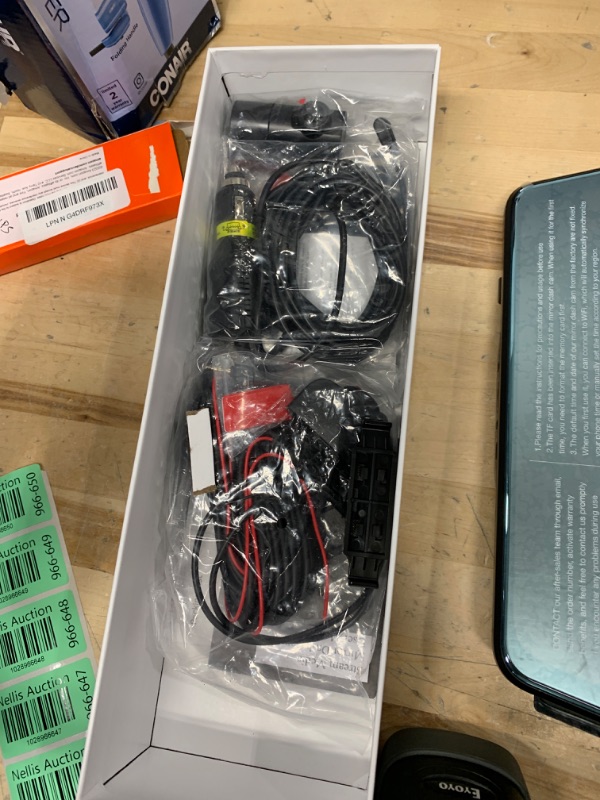 Photo 1 of 12" Mirror Dash Cam 4K Rear View Mirror Camera Smart Full Touch Screen, Front Rear and Interior Triple Recording, with 64GB Card, WiFi, GPS, Reverse Assist