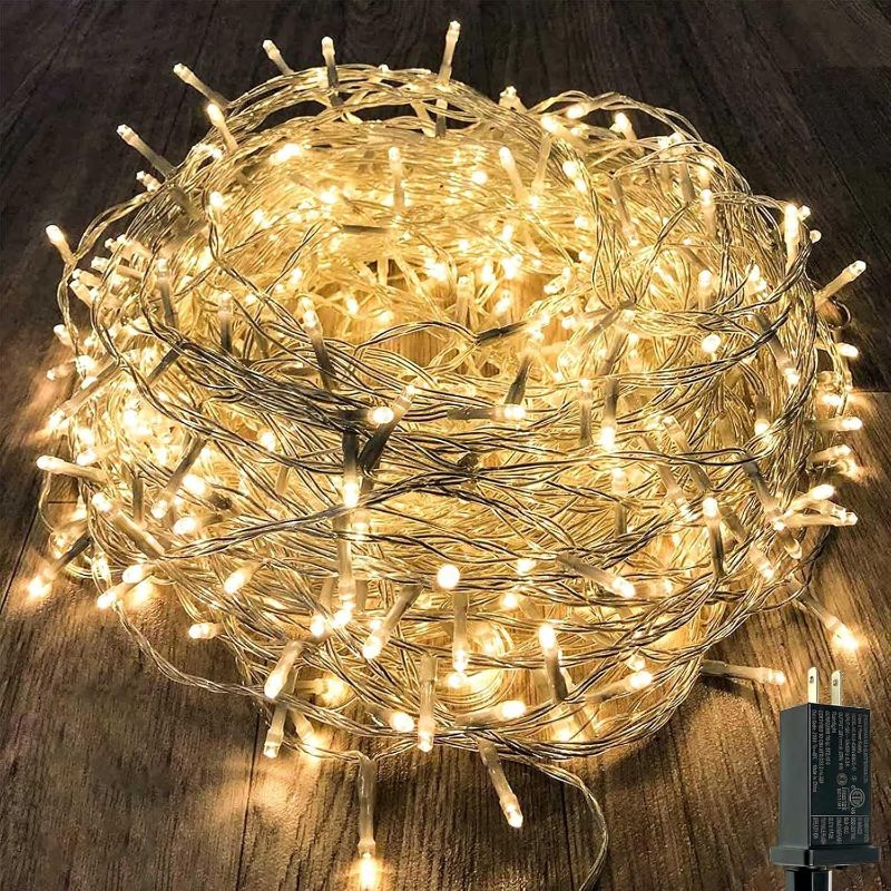 Photo 1 of 



























KAQ 115FT 300LED Warm White Christmas String Lights Indoor/Outdoor, Waterproof Christmas Lights with 8 Modes, Clear Wire Fairy Tree Lights for Garden...


