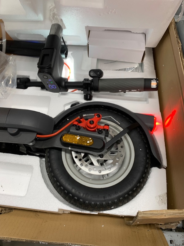 Photo 3 of 5TH WHEEL V40PRO Electric Scooter with Turn Signals - 24.9 Miles Range & 20 MPH, 48V 800W Peak Motor, 10" Solid Tires, Dual Suspension and Ambient Light, Foldable Electric Scooter for Adults