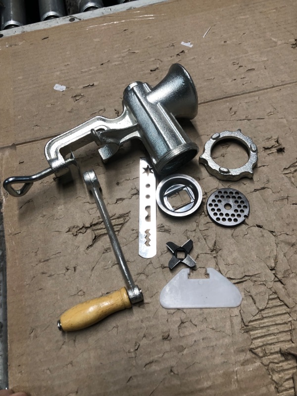 Photo 2 of ***MISSING SOME PIECES***

HAWOK Cast Iron Meat Grinder with Tabletop Clamp and Hardened Steel Cutter Sliver 5#