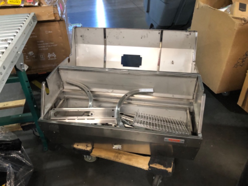 Photo 4 of ***NONREFUNDABLE - MAJOR DAMAGE - MISSING PARTS - SEE COMMENTS***
VEVOR Stainless Steel Rotisserie Grill with Hooded Cover, BBQ Whole Pig Lamb Goat Charcoal Spit Grill, Electric 50W Motor BBQ Hog Rotisserie Roaster, 46 Inch 132Lbs Capacity Lamb Rotisserie