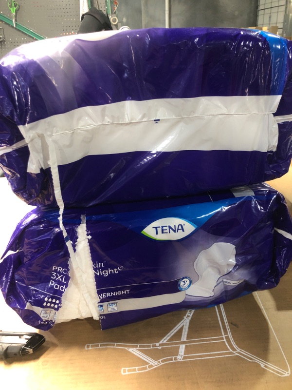 Photo 2 of (PACKAGING IS TORN) 
TENA Incontinence Pads, 3XL Plus Size, Overnight Absorbency, for Men & Women, ProSkin - 48 Count 24 Count (pack of 2) 48