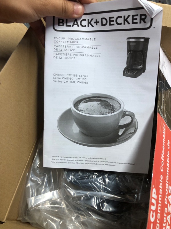 Photo 4 of **MISSING PARTS READ NOTES**Black+Decker CM1160B 12-Cup Programmable Coffee Maker, Black/Stainless Steel