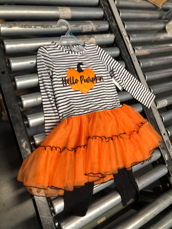 Photo 1 of Counting Daisies Girl's Hello Pumpkin 2-Piece Tunic Tutu & Legging Set
