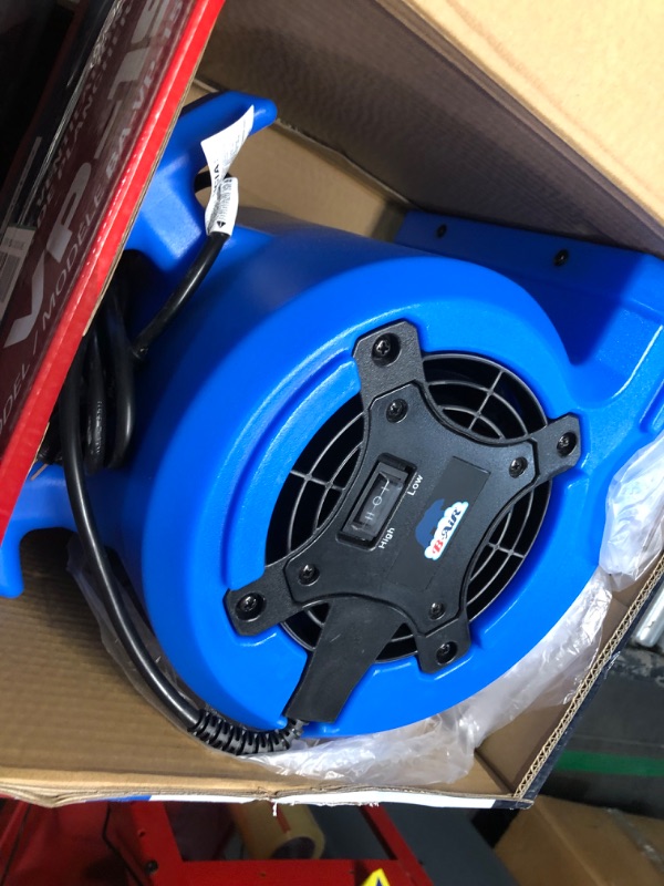 Photo 2 of 1/8 HP Air Mover Carpet Dryer Floor Blower Fan for Home Use in Blue