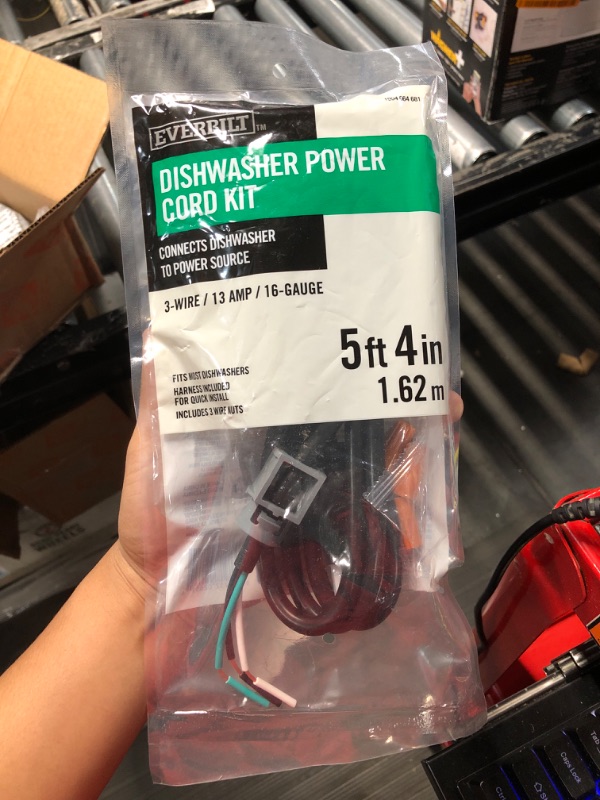 Photo 2 of 5 ft. 4 in. 16/3 3-Wire Dishwasher Power Cord Kit