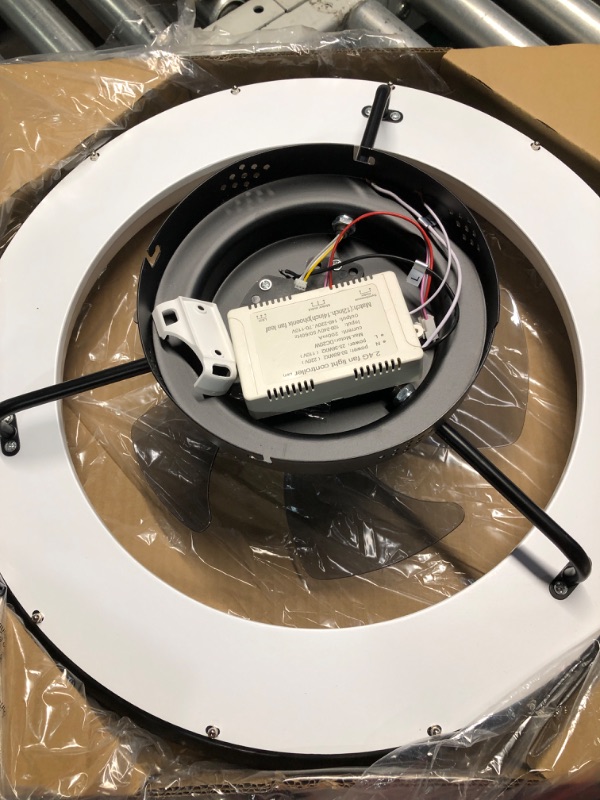 Photo 1 of Ceiling Fans with Lights and Remote, 21" Modern Ultra Low Profile Flush Mount Ceiling Fan, 6 Speeds Smart Bladeless LED Ceiling Fan with Lights for Bedroom Kitchen Home Office Dining Room