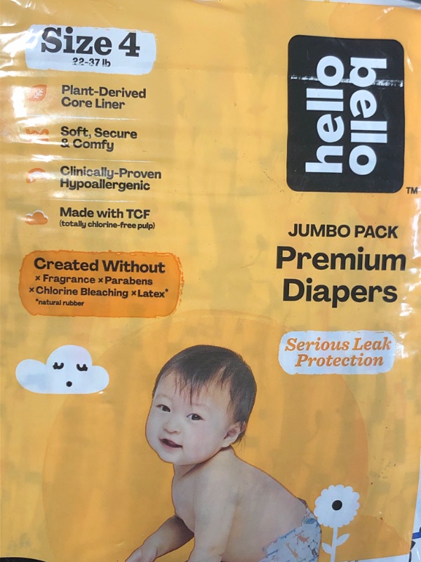 Photo 1 of ***SIZE 4  22-37 lb*** Hello Hello  Jumbo Pack Premium Diapers 23 Count