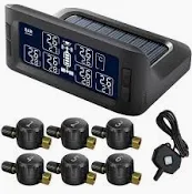 Photo 1 of B-Qtech Tire Pressure Monitoring System Solar TPMS with 10 Sensors & Signal Booster for RV Trailer Trucks, 3.3inch Large Screen, 0-13.7Bar/199Psi, 7 Alert Modes, Max Expandable to 36 Sensors