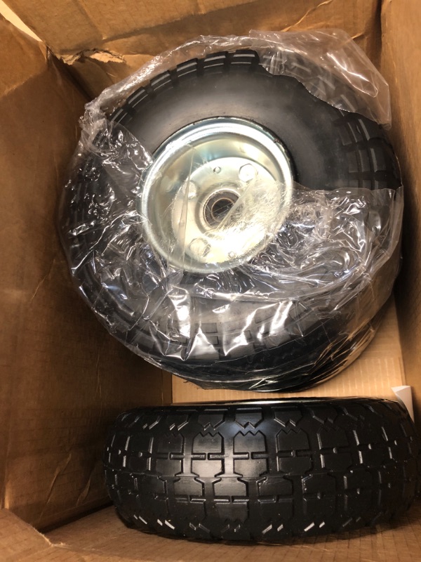 Photo 1 of (4 Pack) AR-PRO 10" Heavy-Duty Replacement Tire and Wheel - 4.10/3.50-4" with 10" Inner Tube, 5/8" Axle Bore Hole, 2.2" Offset Hub and Double Sealed Bearings for Hand Trucks and Gorilla Cart
