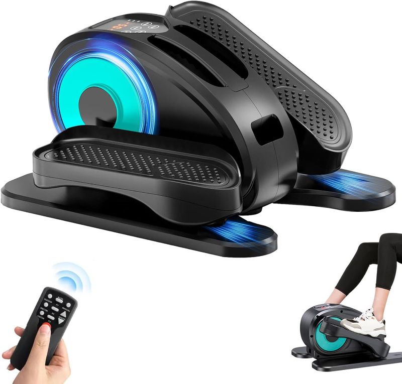 Photo 1 of Under Desk Elliptical, Electric Foot Pedal Exerciser, Fully Assembled Seated Elliptical, Compact Portable Elliptical Machine Trainer with Remote Control, Mini Elliptical Leg Exerciser for Home