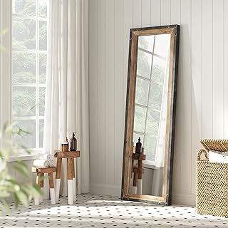 Photo 1 of (see images for damage) Barnyard Designs 16x48 Leaner Floor Mirror Full Length, Large Rustic Wall Mirror