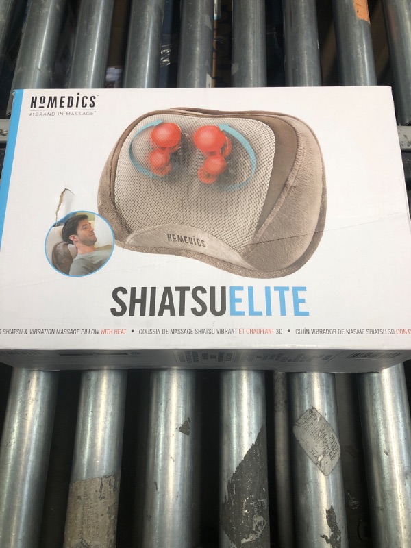 Photo 2 of Homedics Back and Neck Massager, Portable Shiatsu All Body Massage Pillow with Heat, Targets Upper and Lower Back, Neck and Shoulders. Lightweight for Travel. Brown