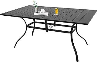 Photo 1 of [STOCK PHOTO FOR REFERENCE ONLY]
Pamapic Rectangle Outdoor Patio Dining Table for 6, All Weather Metal Tabletop Dining Table with 1.57" Umbrella Hole, Tabletop