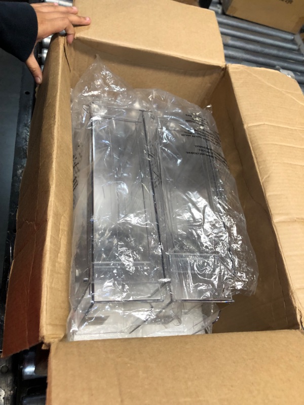 Photo 1 of mDesign Plastic Stackable Bathroom Storage Organizer Bin with Pull Out Drawer for Cabinet, Vanity, Shelf, Cupboard, Cabinet, or Closet Organization - Lumiere Collection - 4 Pack - Clear 4 8 x 12 x 4