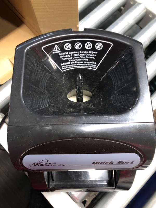 Photo 6 of ***DAMAGED - SEE COMMENTS***
Royal Sovereign Electric Coin Sorter, Patented Anti-Jam Technology, 1 Row of Coin Counting (QS-1AC),Black