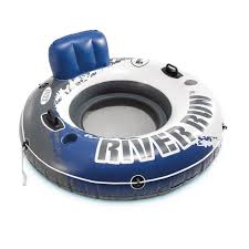 Photo 1 of Intex River Run I Sport Lounge, Inflatable Water Float, 53" Diameter & Aqua River Run 1 Fire Edition Sport Lounge, Inflatable Water Float, 53" Diameter 1-Person Sport Lounge + Sport Lounge