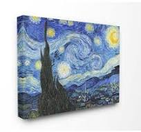 Photo 1 of 30 in. x 40 in. "Van Gogh Starry Night Post Impressionist Painting" by Vincent Van Gogh Canvas Wall Art
