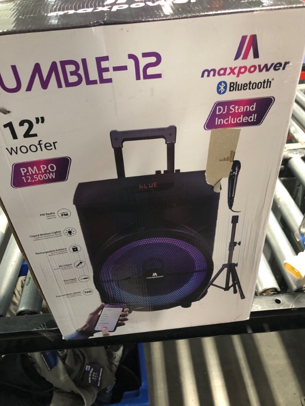 Photo 3 of Max Power Rumble 12" Woofer Bluetooth Trolley Speaker