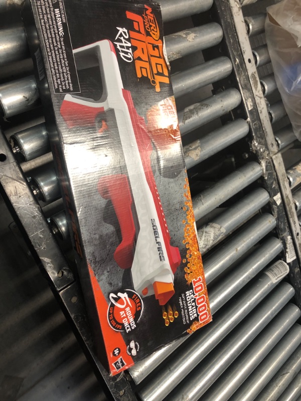 Photo 1 of Nerf Pro Gelfire Raid Blaster, Fire 5 Rounds at Once, 10,000 Gel Rounds, 800 Round Hopper, Eyewear, Toys for Teens Ages 14 & Up