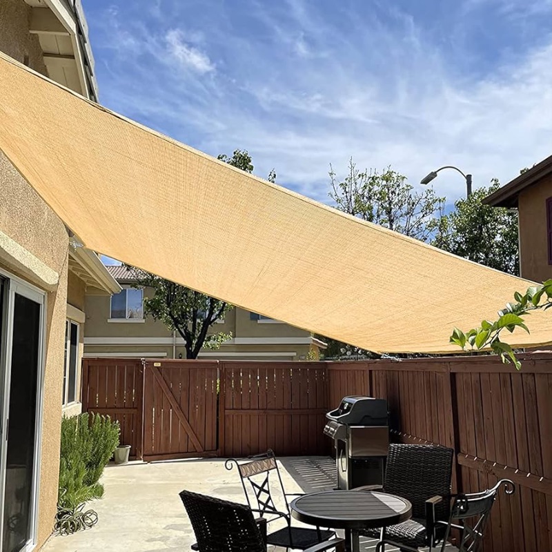 Photo 1 of  Sun Shade Sail Sand Oversize Rectangle UV Block Canopy Awning Shelter Fabric Cloth Screen with Shade Sail 