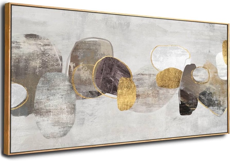 Photo 1 of (READ FULL POST) SDYA Gray Abstract Wall Art Decor 30x60 Inch Large Gold Wall Art Modern Artwork for Living Room Bedroom Office Wall Accents