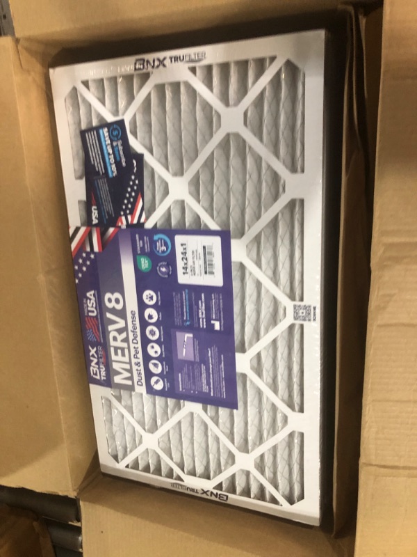 Photo 2 of *****STOCK IMAGE FOR SAMPLE*****
BNX TruFilter 14x24x1 Air Filter MERV 8 (6 Pack) - MADE IN USA – Dust & Pet Defense Electrostatic Pleated Air Conditioner HVAC AC Furnace Filters for Dust, Pet, Mold, Pollen MPR 600 – 700 & FPR 5
