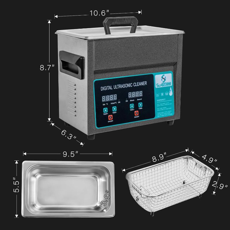 Photo 5 of (READ FULL POST) Ultrasonic Cleaner - 3L 120W Jewelry Cleaner Ultrasonic Machine with Heater Timer for Cleaning 3D Printed, Parts, Carburetor, Circuit Board, Dirty Jewelry