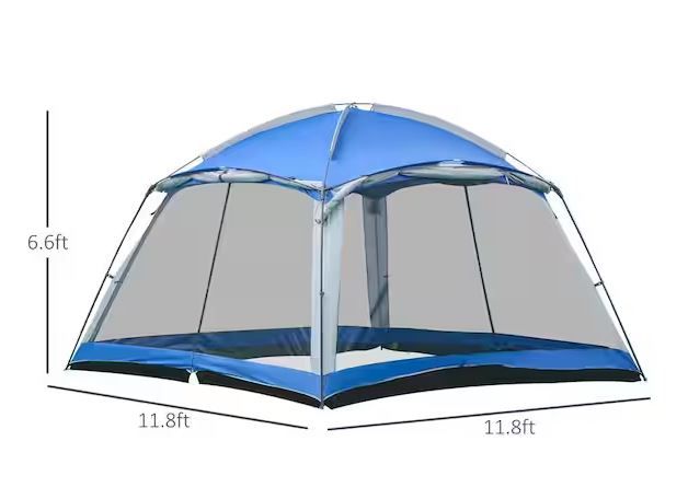 Photo 1 of (READ FULL POST) Screen House Room 11x11 Ft Mesh Net Tent Canopy Shelter Gazebo, Easy Setup & Waterproof & Sunshade, Suitable for Camping Trip, Backyard, Beach, Picnic - Blue