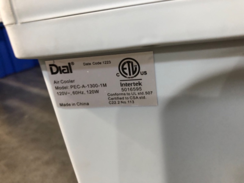 Photo 2 of ***USED AND DIRTY - FAN POWERS ON - UNABLE TO VERIFY PUMP FUNCTIONALITY***
Dial 3-Speed Portable Evaporative Cooler - Up to 500 sqft, 1300 CFM - PEC-A-1300-1M