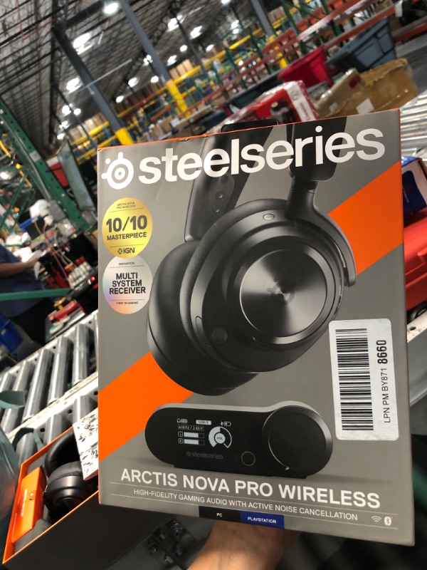 Photo 1 of SteelSeries Arctis Nova Pro Wireless Multi-System Gaming Headset - Premium Hi-Fi Drivers - Active Noise Cancellation - Infinity Power System - Stealth Retractable Mic - PC, PS5/PS4, Switch, Mobile PC Black