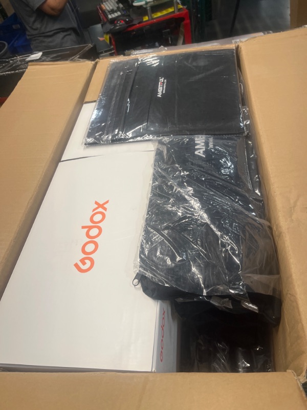 Photo 1 of Godox SL60II-Bi LED Video Light Kit 2 Pack 2800K-6500K Bi-Color Continuous Light, Square Grid Softbox,Light Stand, Remote Control & Honeycomb Grid for Studio Video Recording, Filming, Podcast (2PCS)