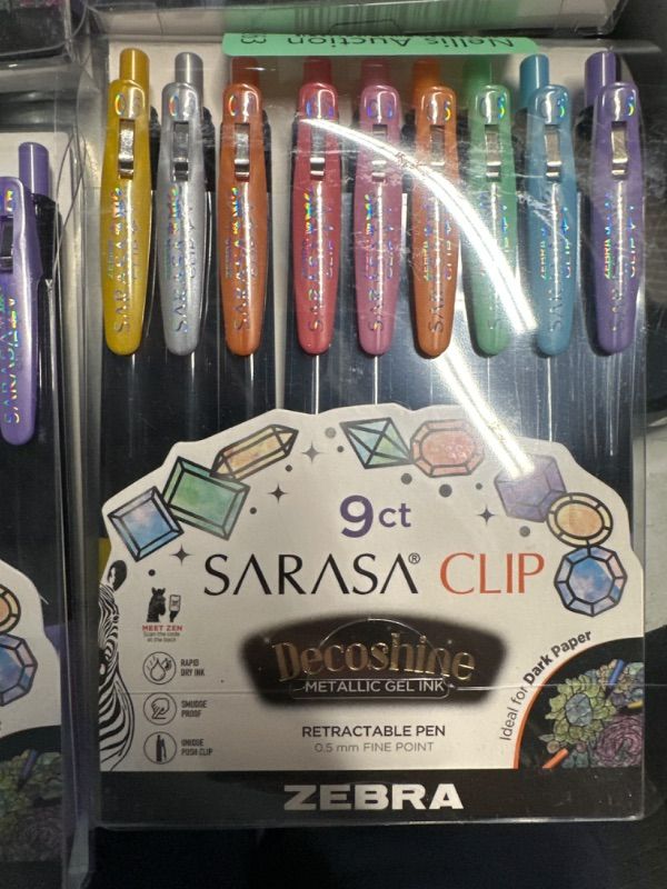 Photo 2 of Zebra Pen Sarasa Retractable Gel Pen, Medium Point, 0.7mm, Assorted Fashion Color Ink, 9-Pack