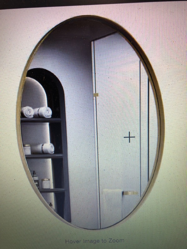 Photo 1 of 
PRIMEPLUS
24 in. W x 36 in. H Large Oval Stainless Steel Mirror Bathroom Mirror Vanity Mirror Decorative Mirror in Brushed Gold